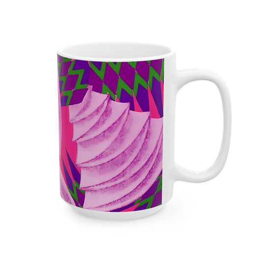 Pretty Prismes Dopamine Deco Coffee Mug | Abstract Colorful Pink Ceramic Mug (11oz, 15oz) - POP DECO