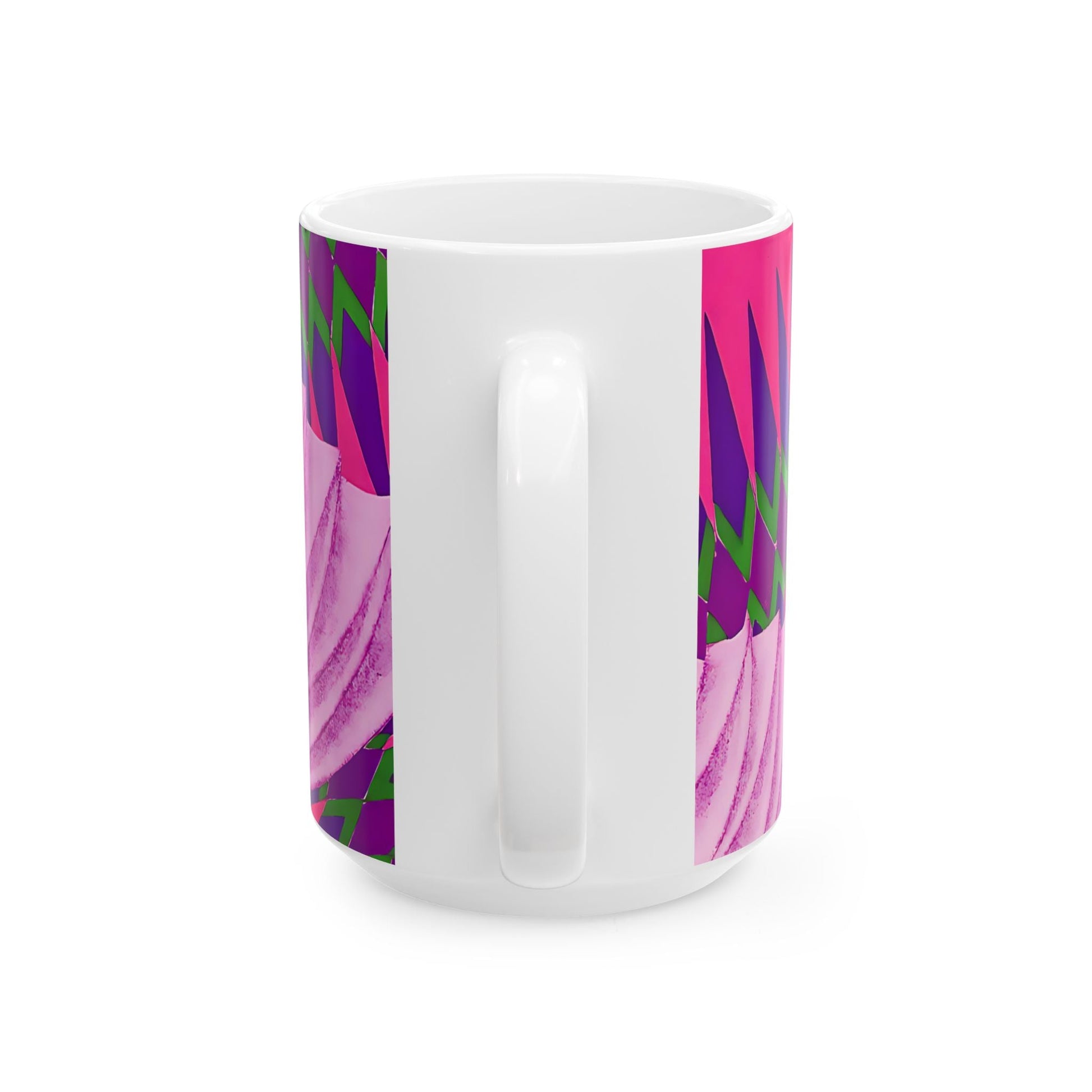 Pretty Prismes Dopamine Deco Coffee Mug | Abstract Colorful Pink Ceramic Mug (11oz, 15oz) - POP DECO