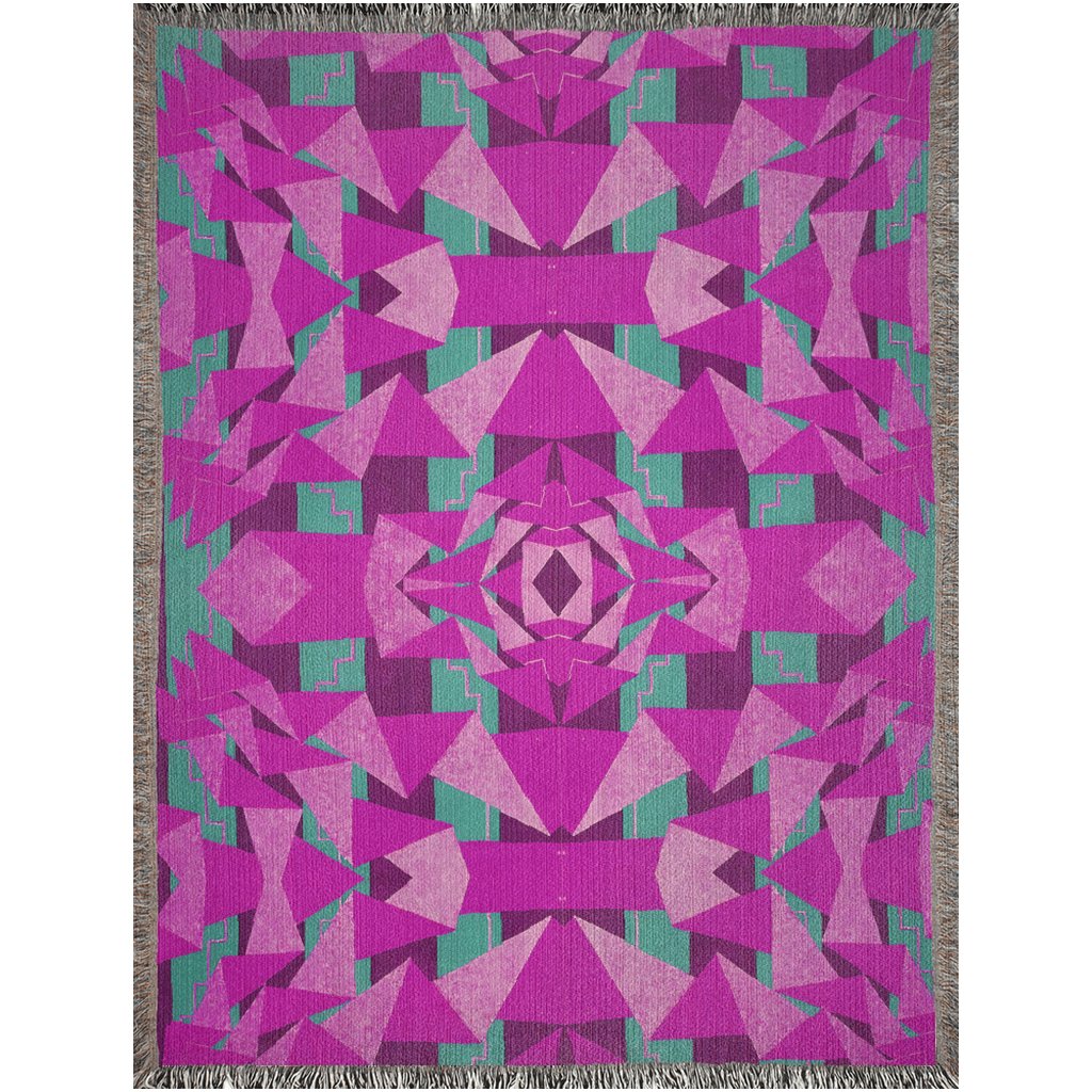 Prismes French Art Deco Pattern Woven Blankets | Retro Colorful Throw Blanket - POP DECO