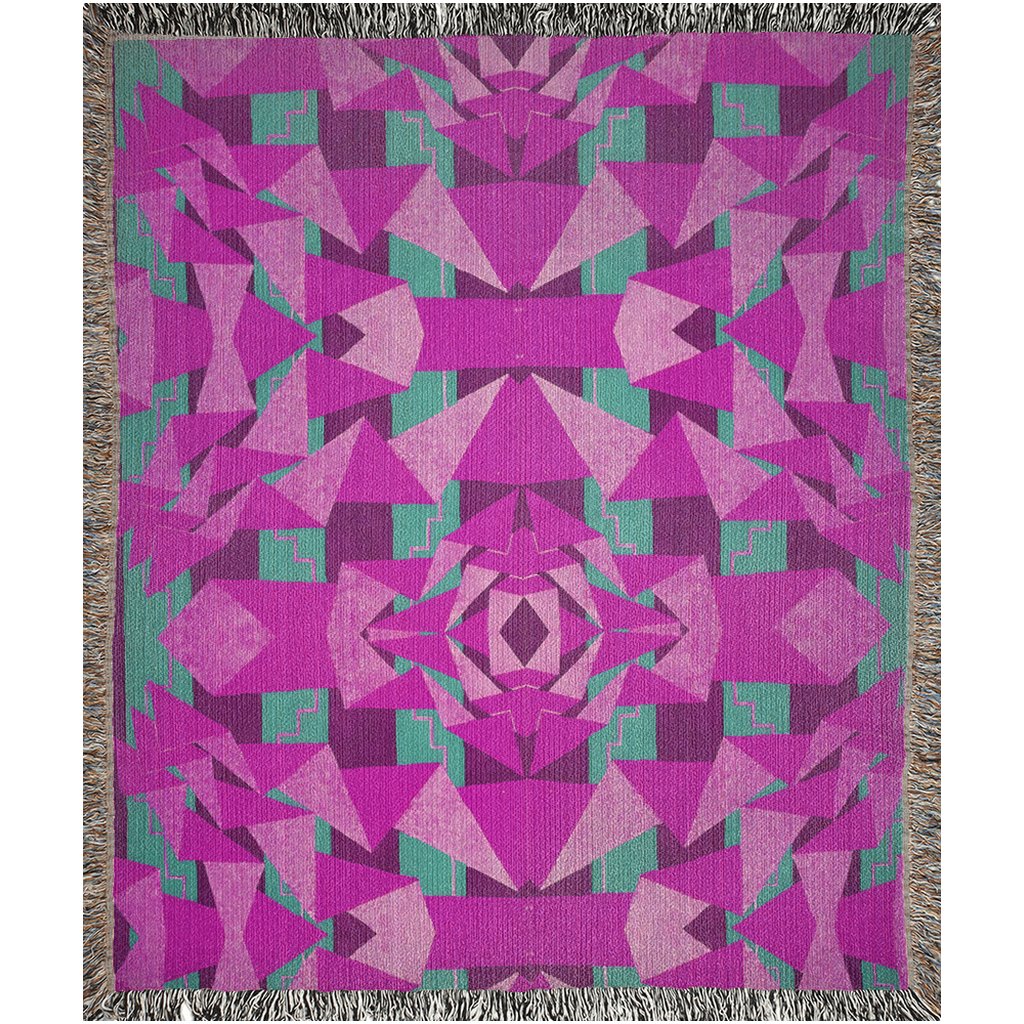 Prismes French Art Deco Pattern Woven Blankets | Retro Colorful Throw Blanket - POP DECO