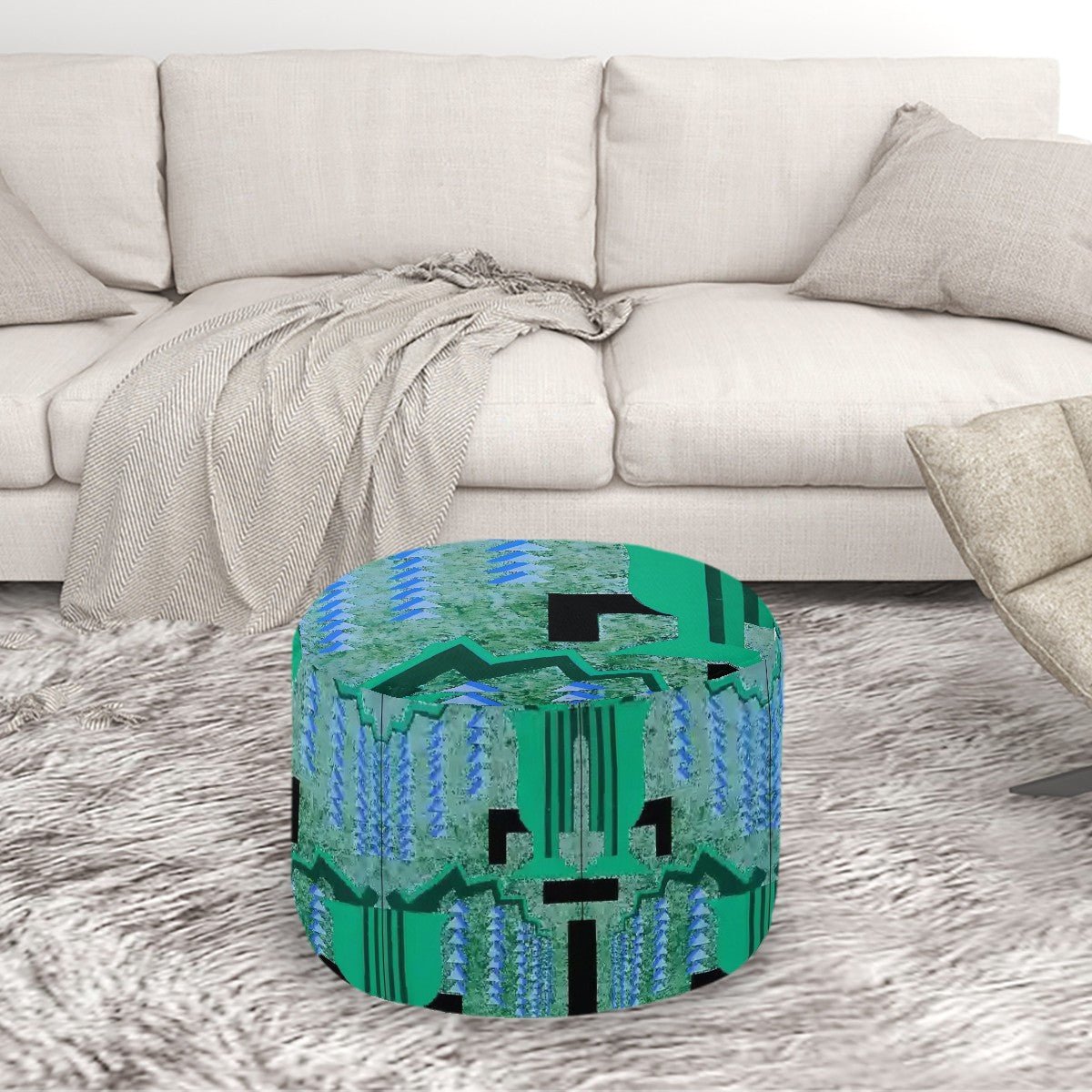 Round Pouf Ottoman - POP DECO