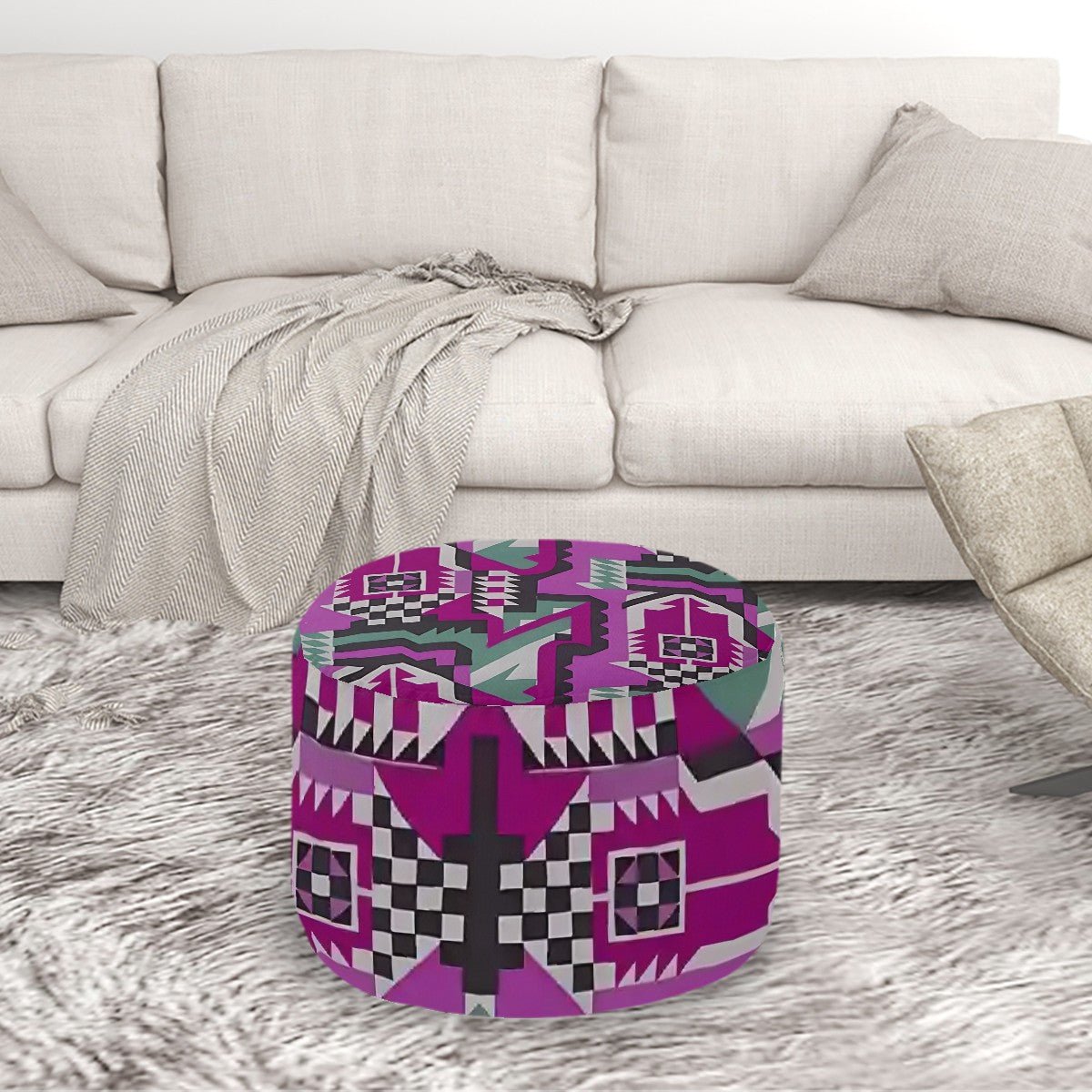 Round Pouf Ottoman - POP DECO