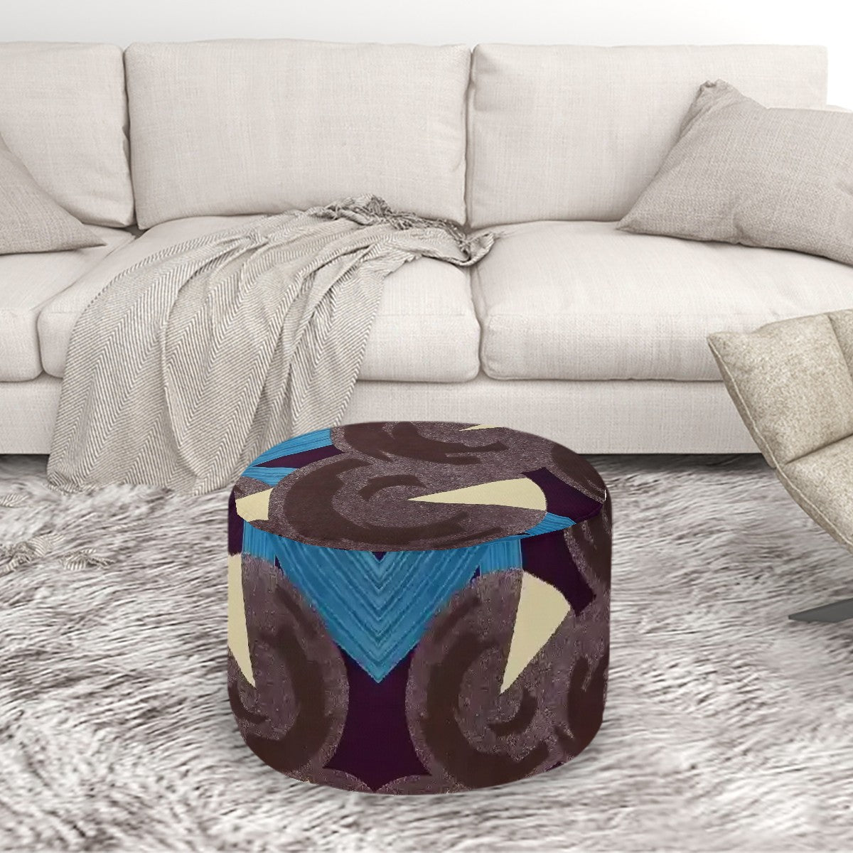 Round Pouf Ottoman - POP DECO