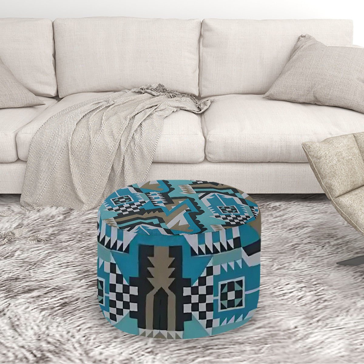 Round Pouf Ottoman - POP DECO