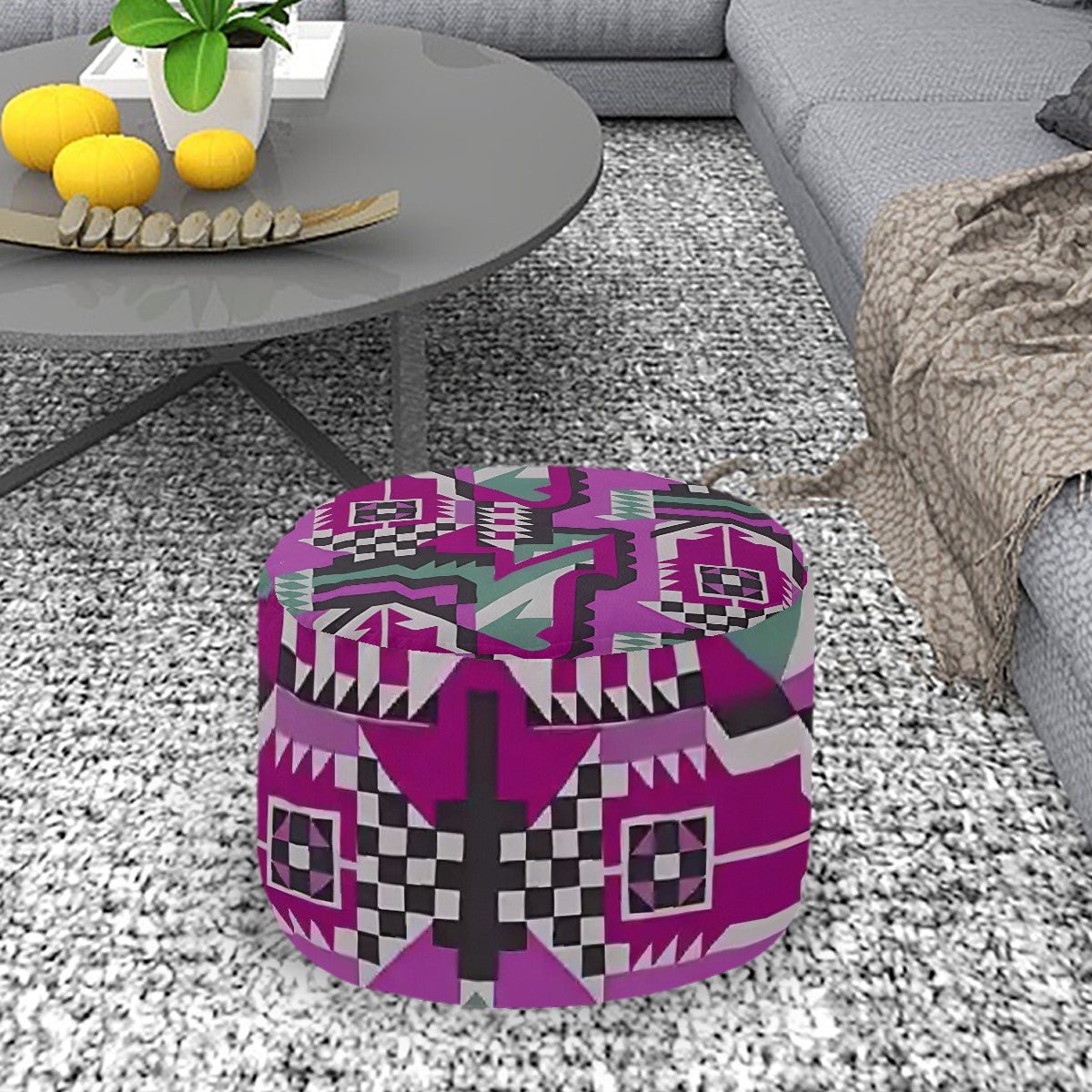 Round Pouf Ottoman - POP DECO