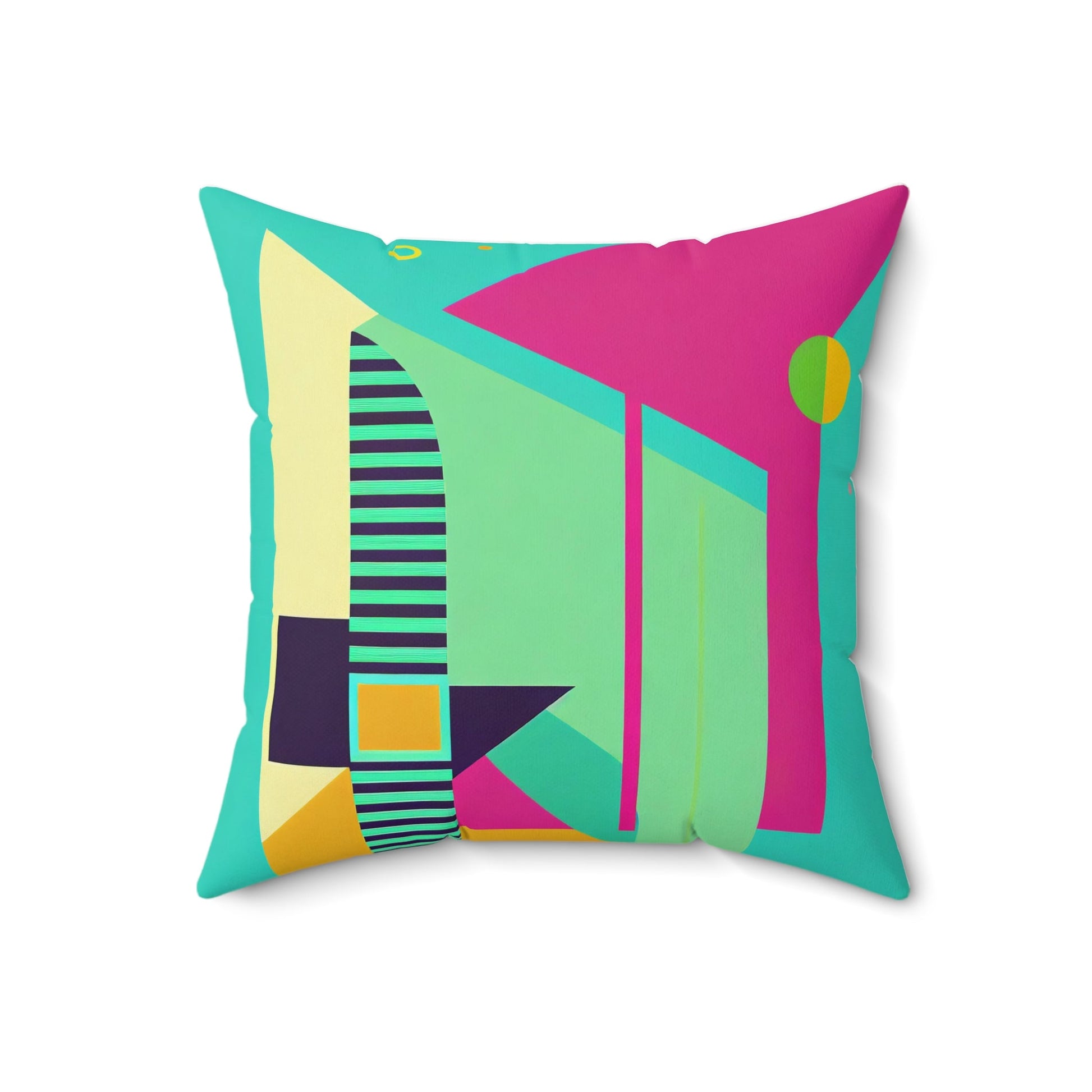 Pop Wild Geometric Colorful Maximalist Spun Polyester Square Pillow - POP DECO