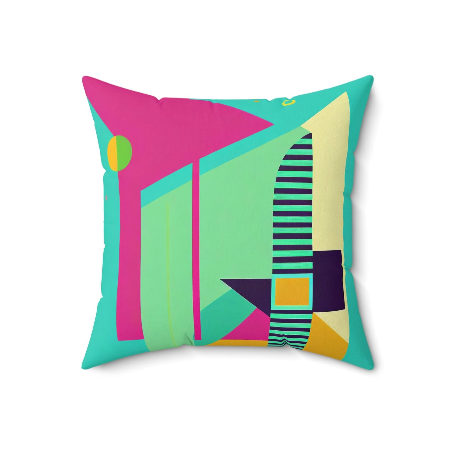 Pop Wild Geometric Colorful Maximalist Spun Polyester Square Pillow - POP DECO