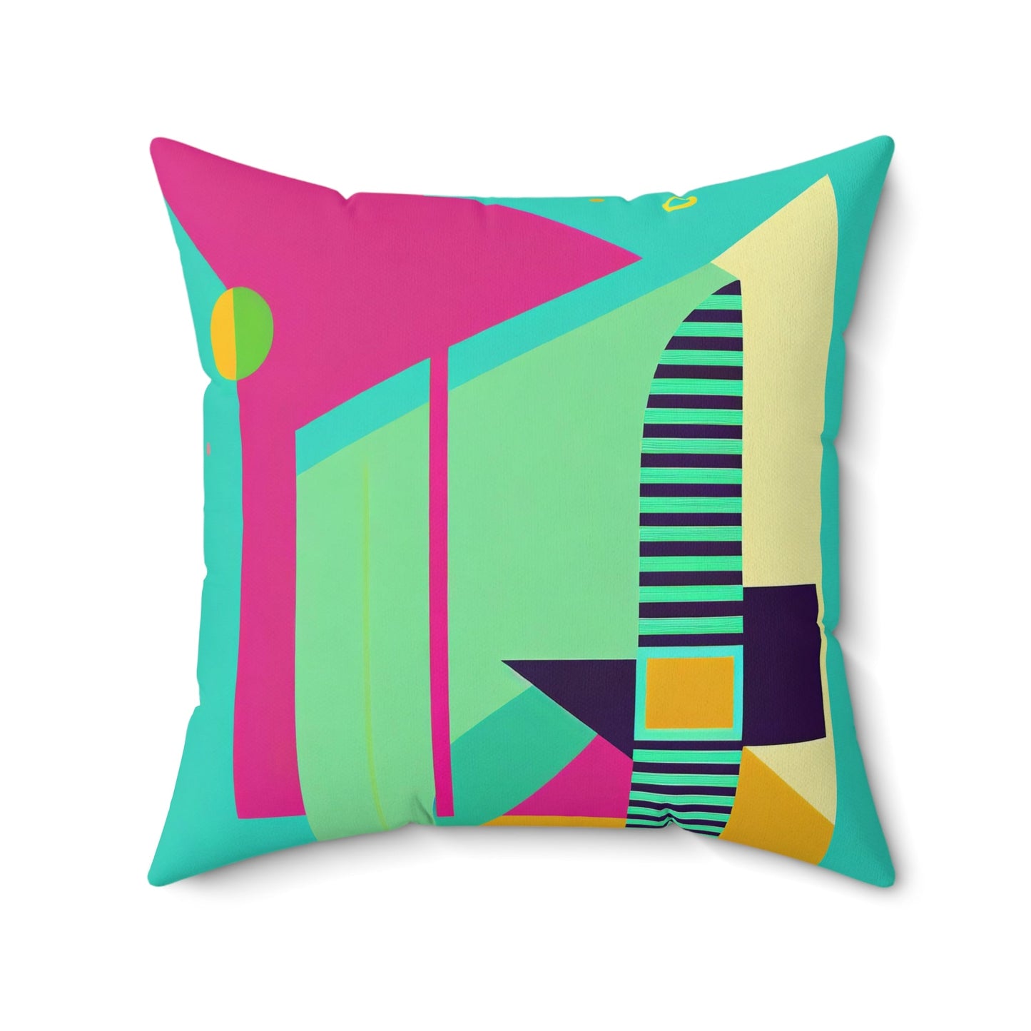 Pop Wild Geometric Colorful Maximalist Spun Polyester Square Pillow - POP DECO