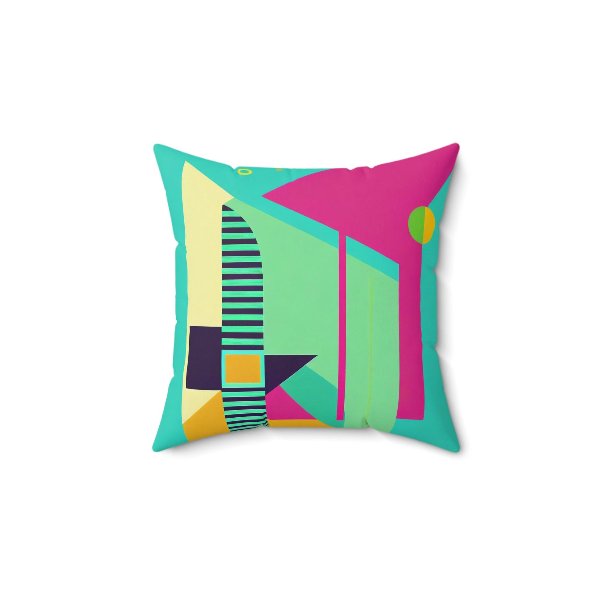 Pop Wild Geometric Colorful Maximalist Spun Polyester Square Pillow - POP DECO