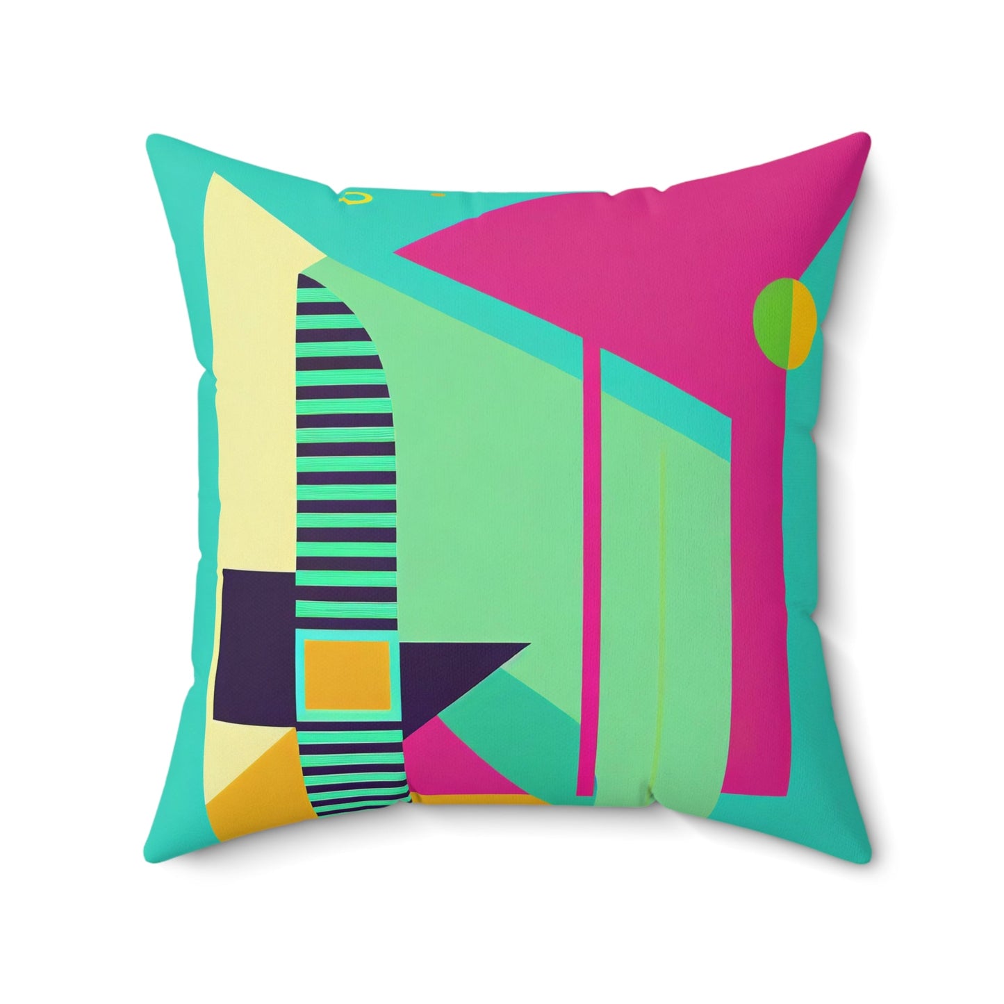 Pop Wild Geometric Colorful Maximalist Spun Polyester Square Pillow - POP DECO