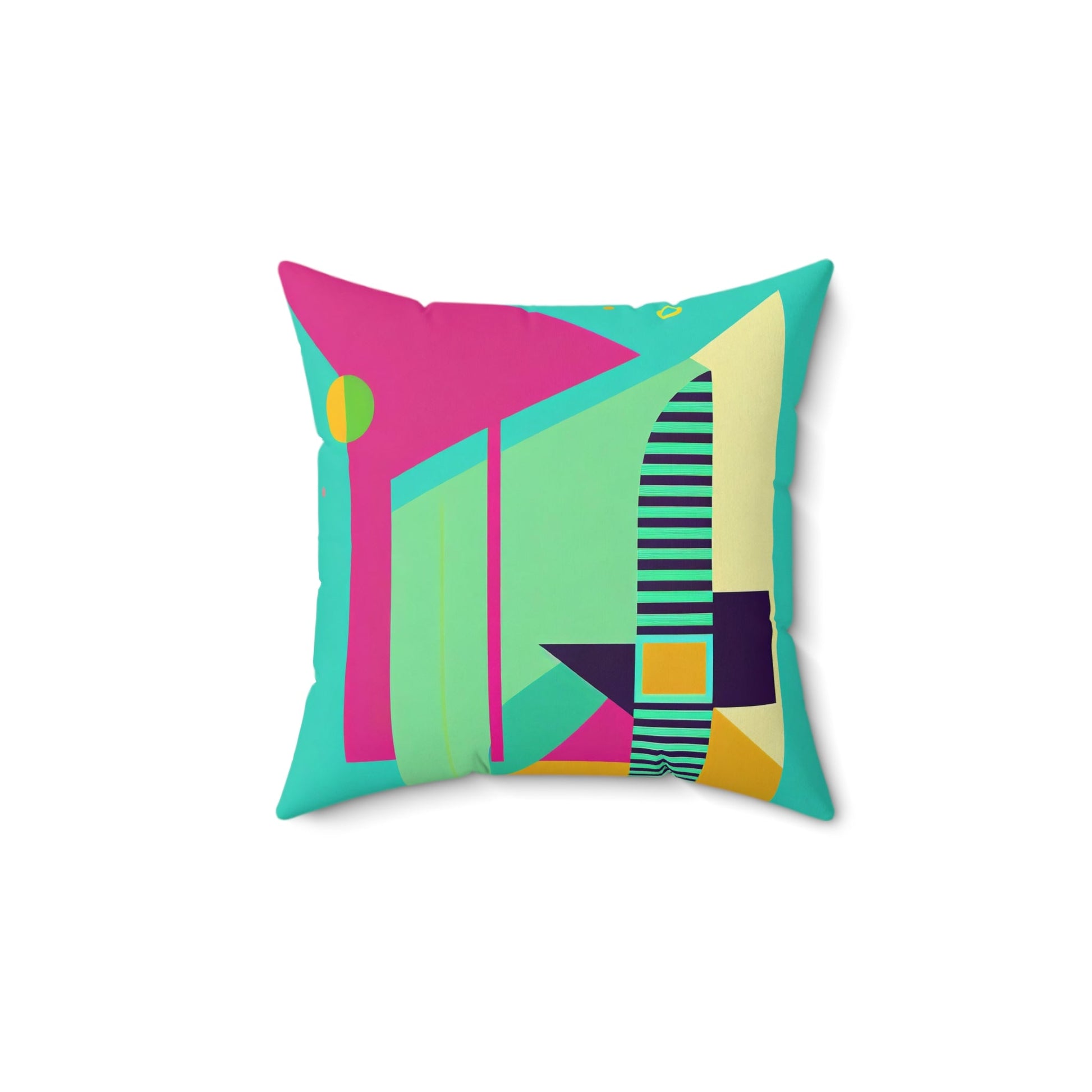 Pop Wild Geometric Colorful Maximalist Spun Polyester Square Pillow - POP DECO