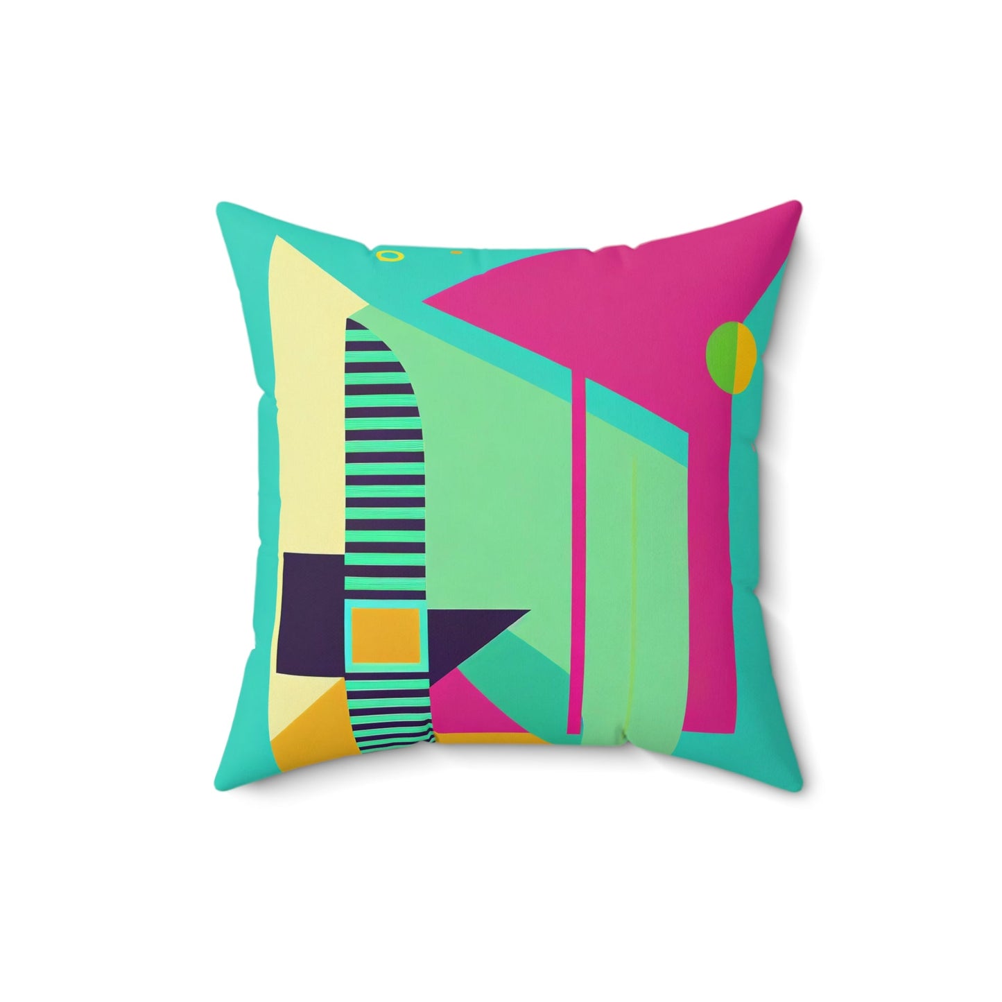 Pop Wild Geometric Colorful Maximalist Spun Polyester Square Pillow - POP DECO