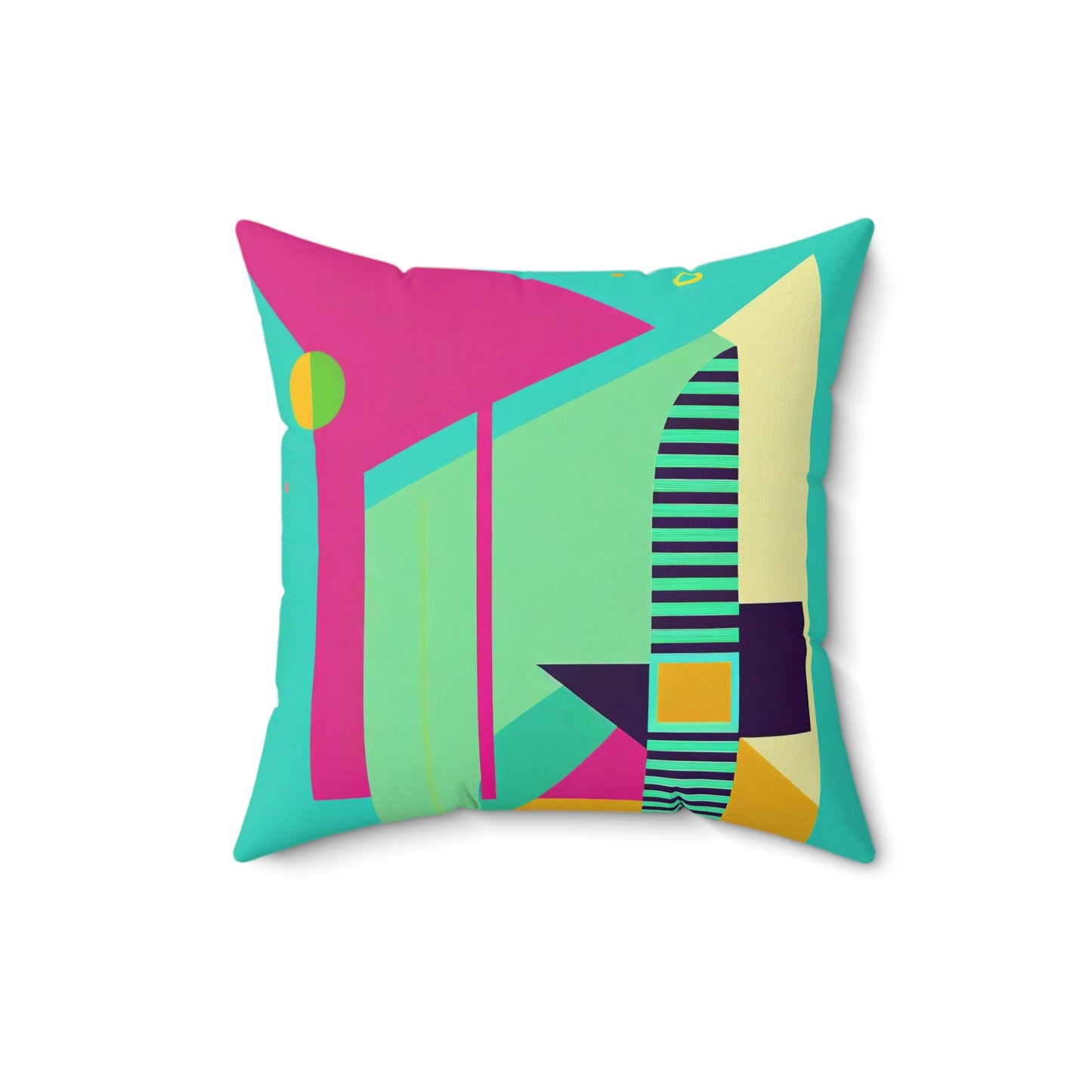 Pop Wild Geometric Colorful Maximalist Spun Polyester Square Pillow - POP DECO