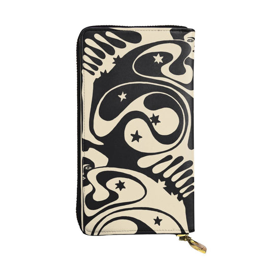 Vertical Leather Long Clutch Wallet - POP DECO